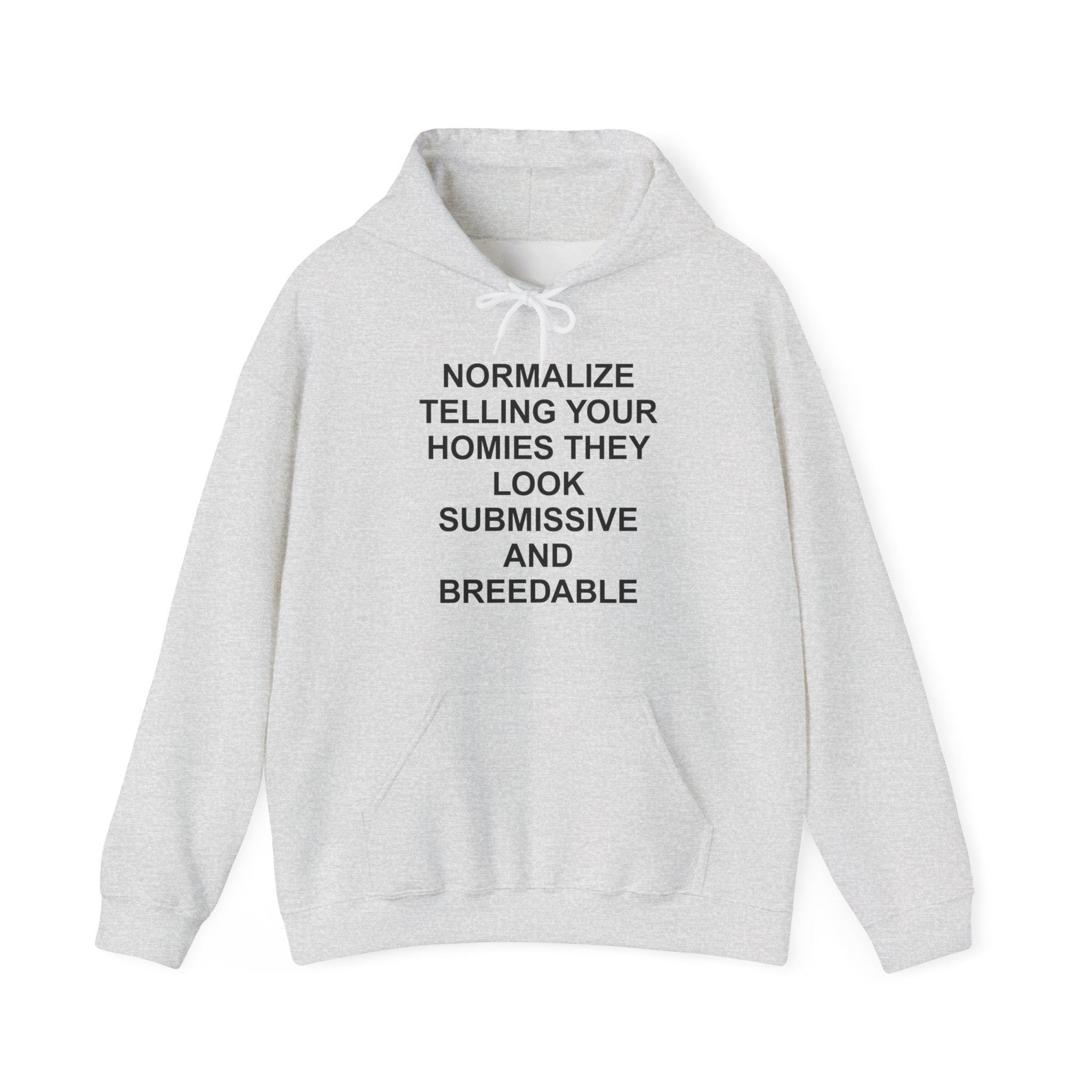 NORMALIZE TELLING YOUR HOMIES THEY LOOK SUBMISSIVE AND BREEDABLE HOODIE