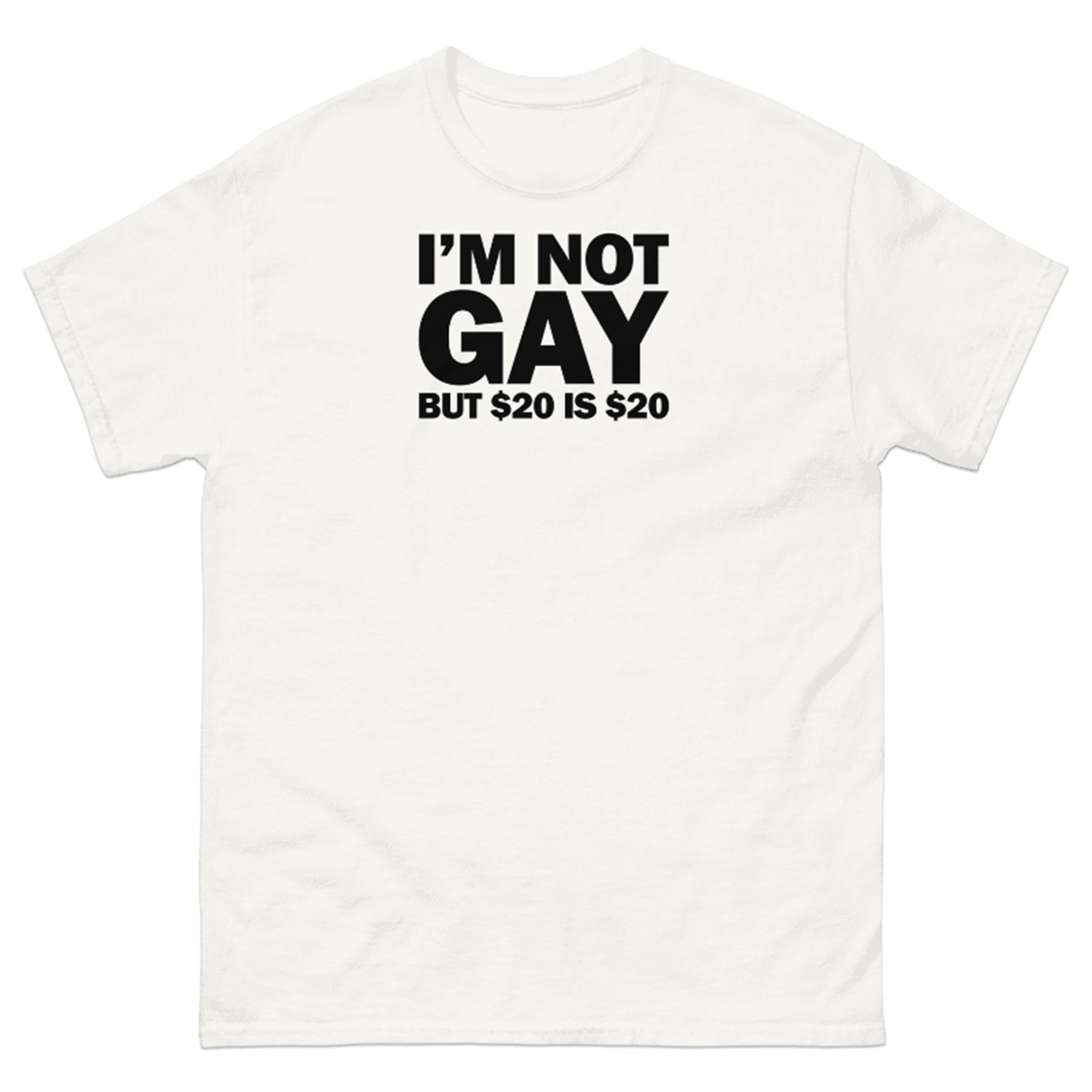 I'M NOT GAY BUT $20 IS $20 T-SHIRT