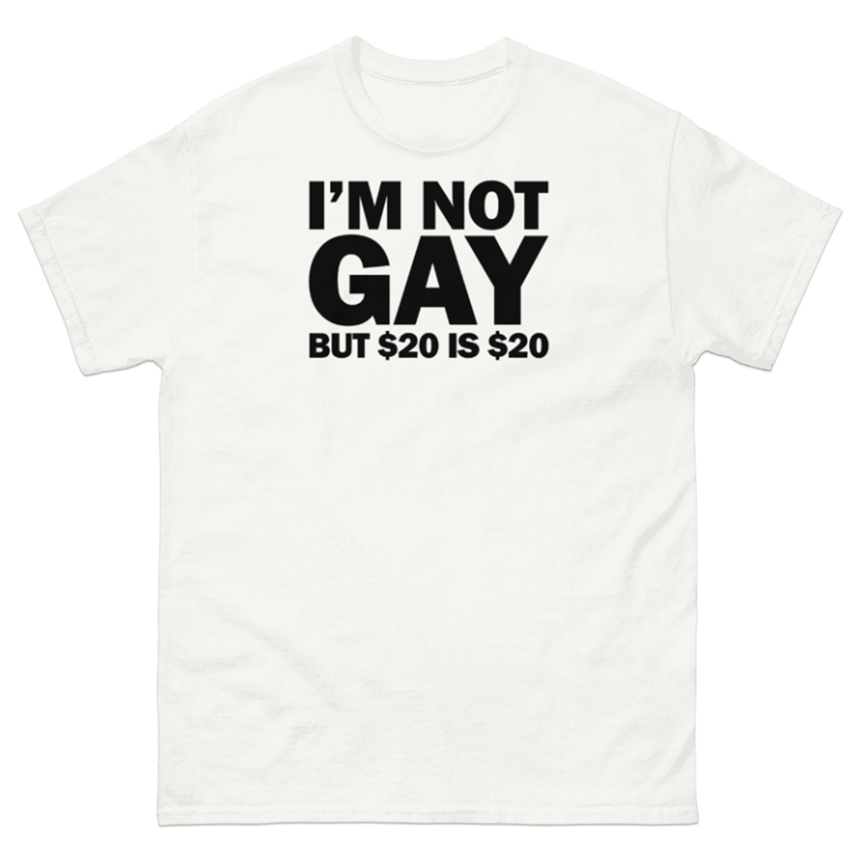 I'M NOT GAY BUT $20 IS $20 T-SHIRT