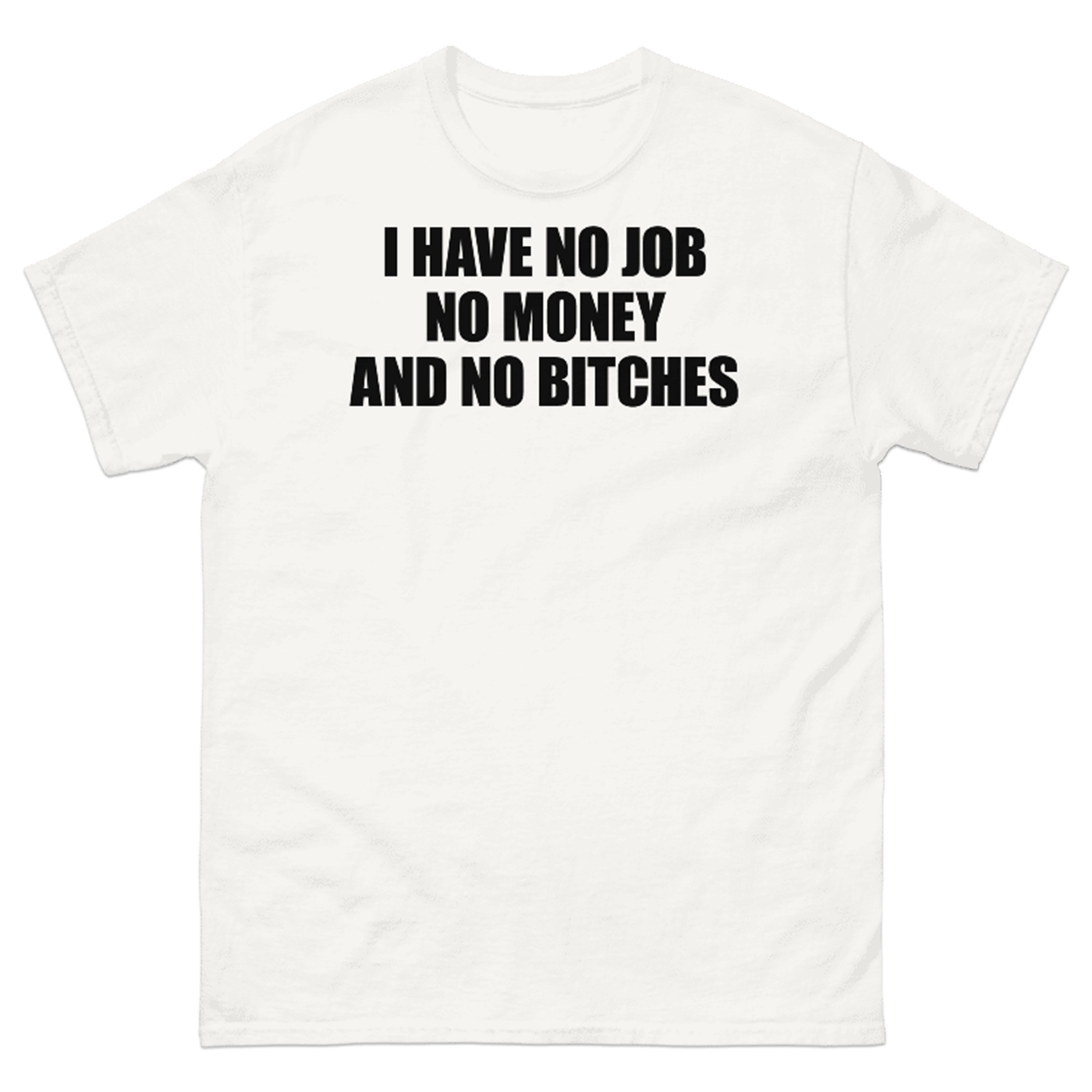 I HAVE NO JOB NO MONEY AND NO BITCHES T-SHIRT